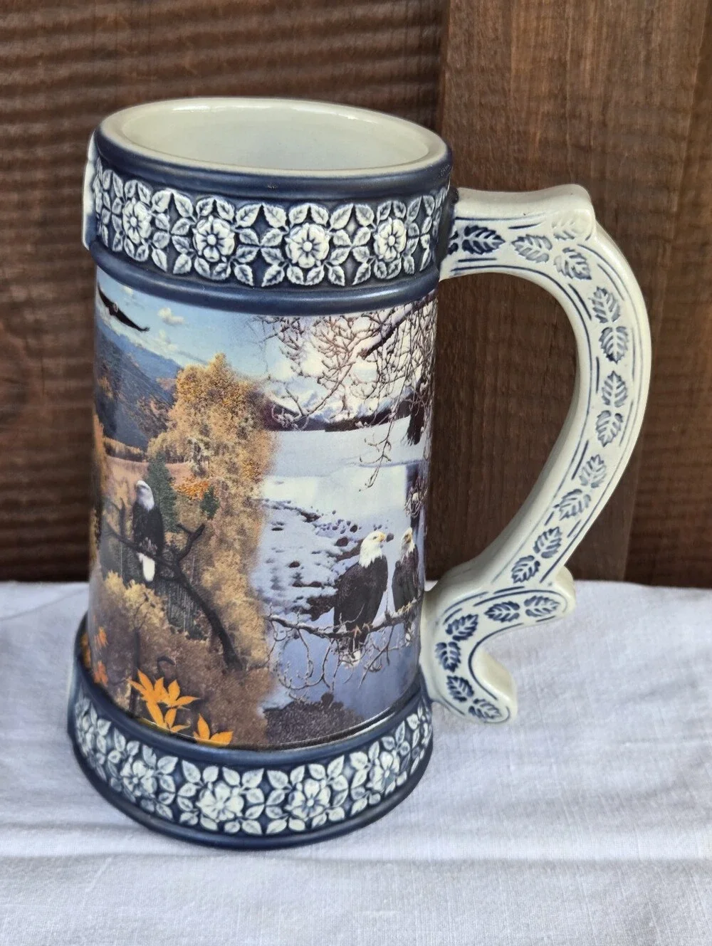 Miller Brewing Company Majestic Wildlife Bald Eagle Four Seasons Beer Stein